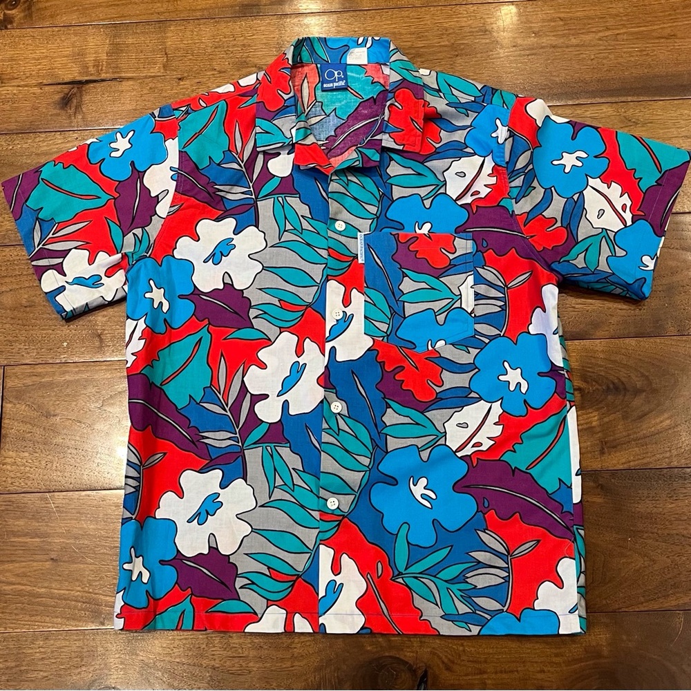 Vintage 80s OP ocean pacific men’s Hawaiian shirt MEDIUM